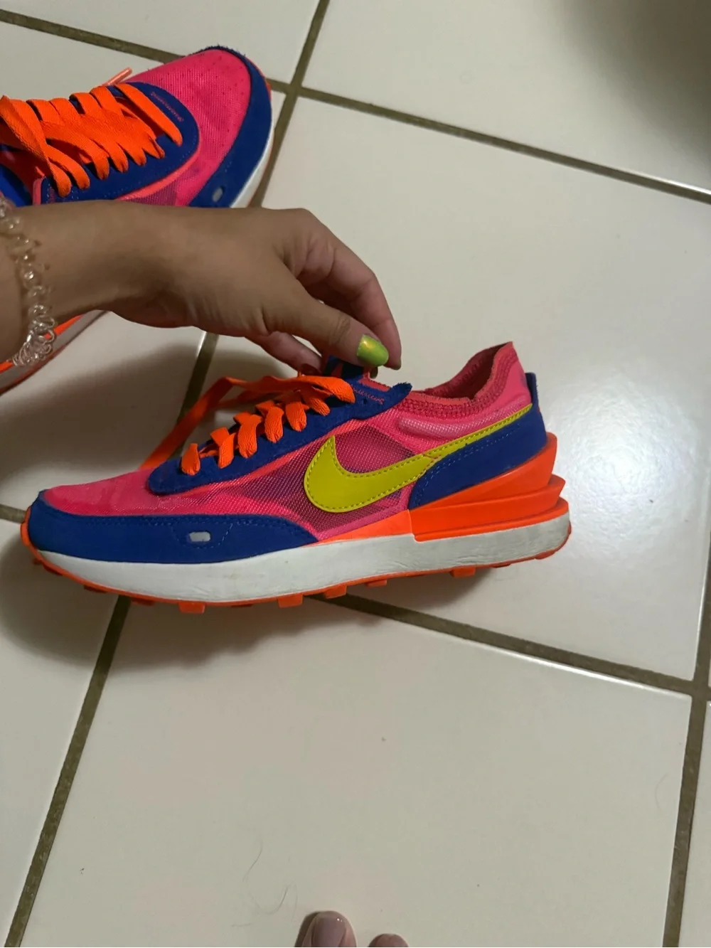 Nike waffle one racer blue huper pink